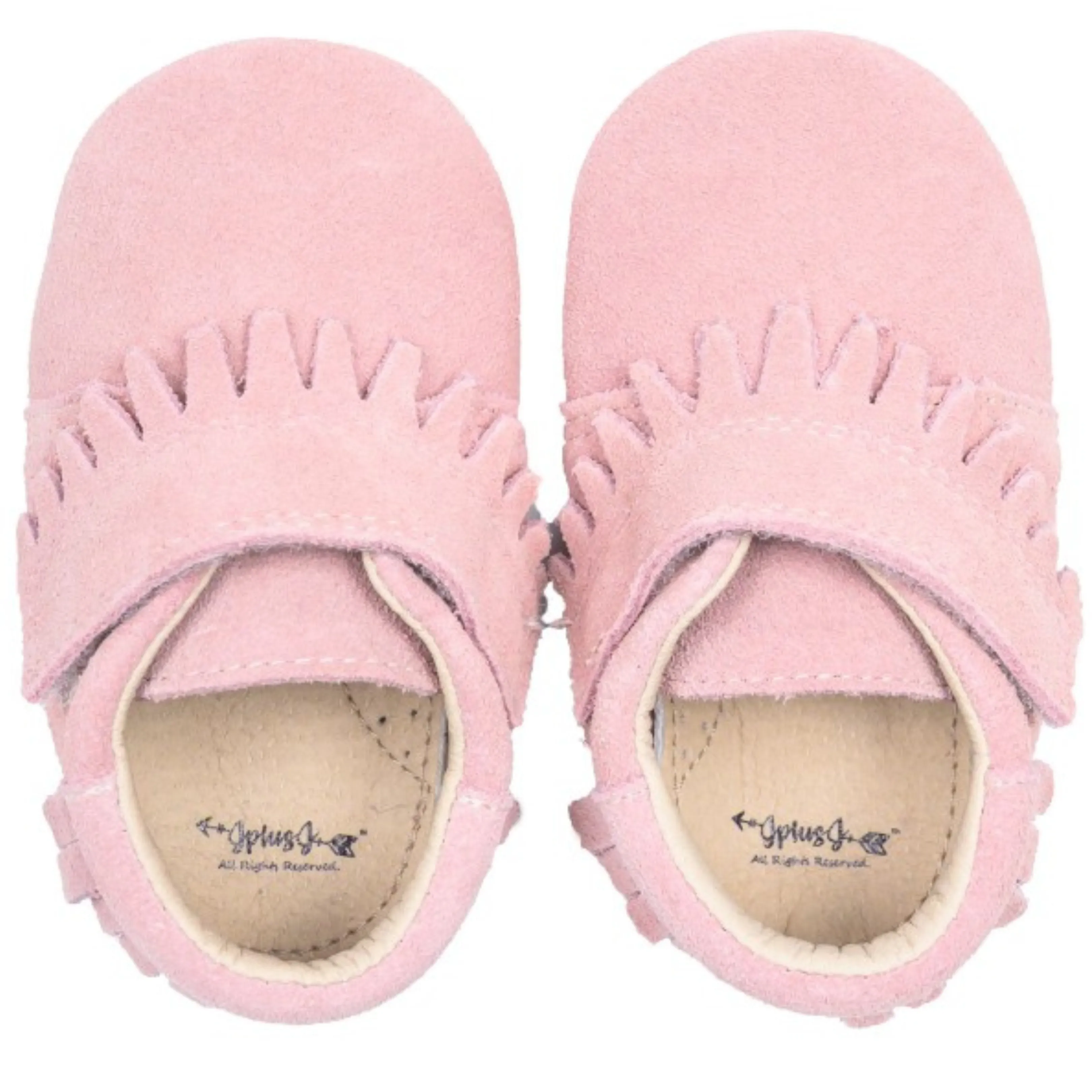 JplusJ Dusty Pink Suede Leather Baby Shoes 豆沙紅一級全麂皮學步鞋 (6-12m)