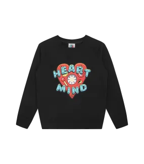 KIDS HEART & MIND LOGO CREWNECK - BLACK