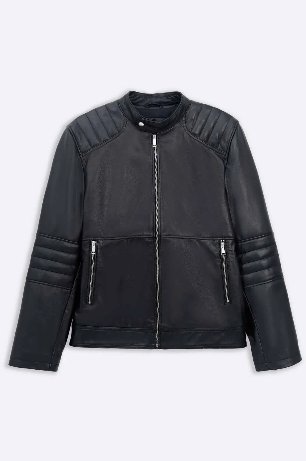 LEATHER BIKER JACKET