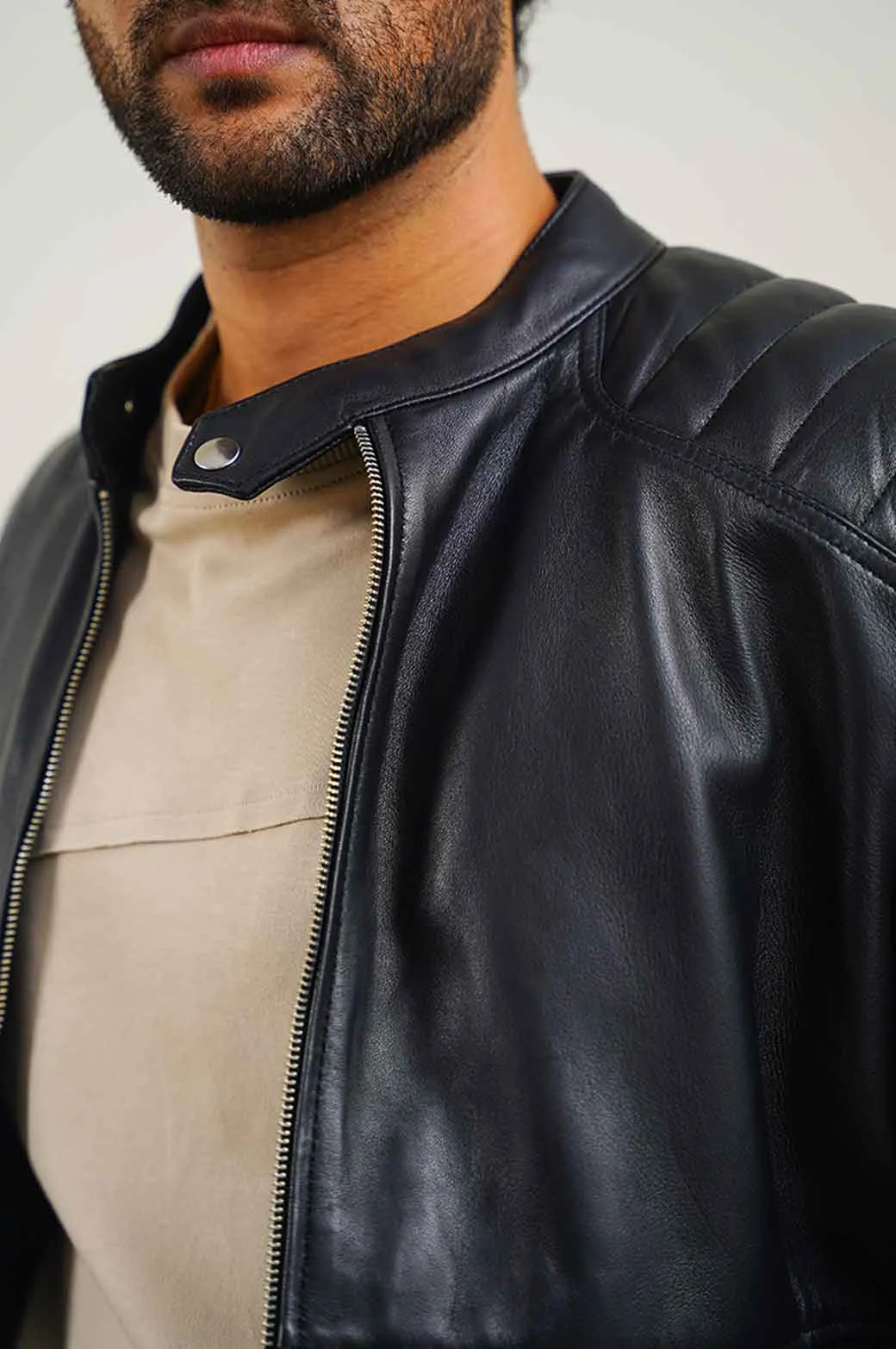 LEATHER BIKER JACKET