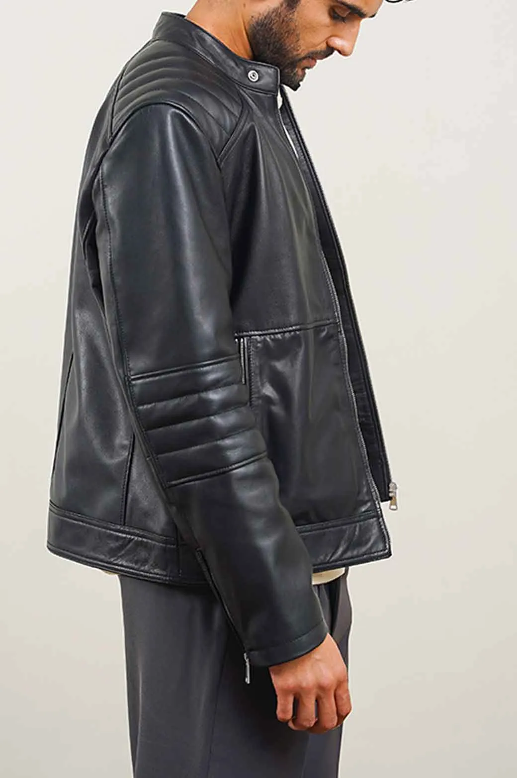 LEATHER BIKER JACKET