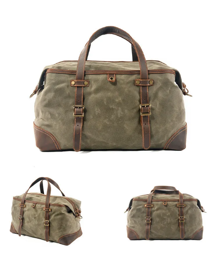 Lomani Waxed Canvas Duffle Bag