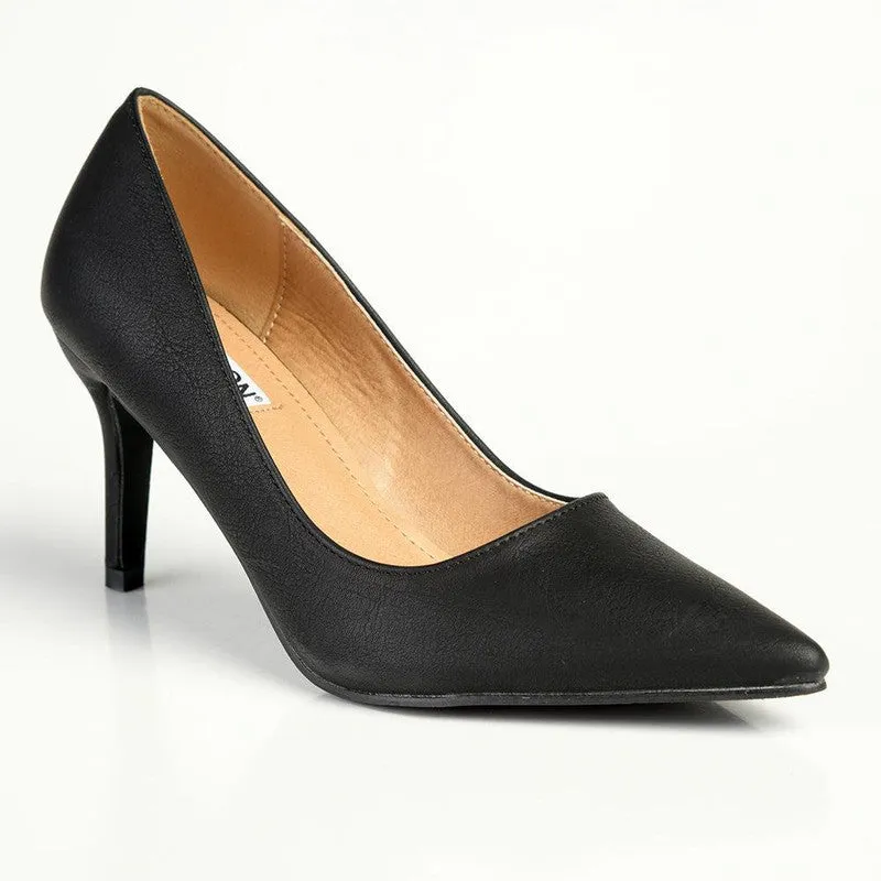 Madison Penny Court Heels - Black