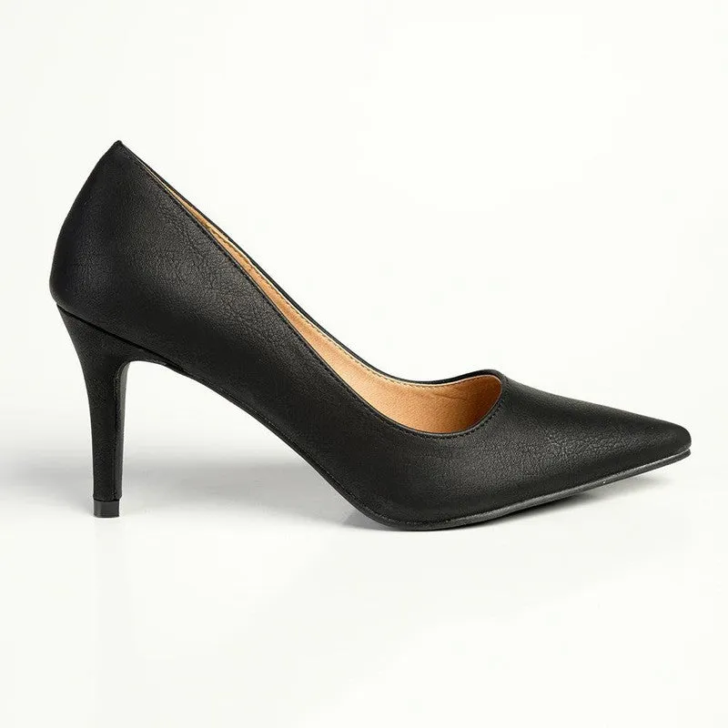 Madison Penny Court Heels - Black