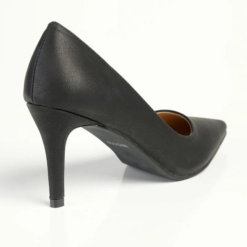 Madison Penny Court Heels - Black