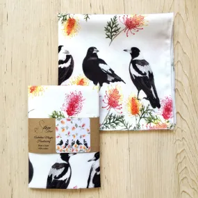 Magpie Handkerchief 5 Birds