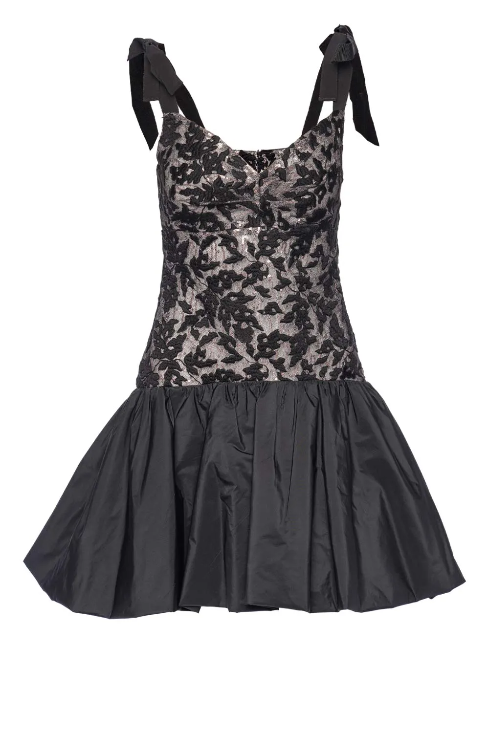 Marguerite Black Tie Shoulder Mini Dress