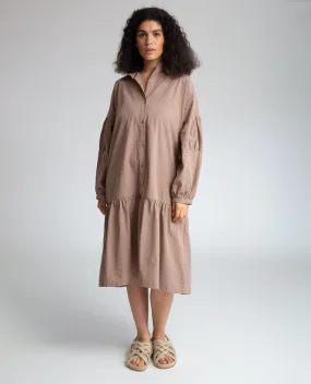 Meg Organic Cotton Dress In Mocha