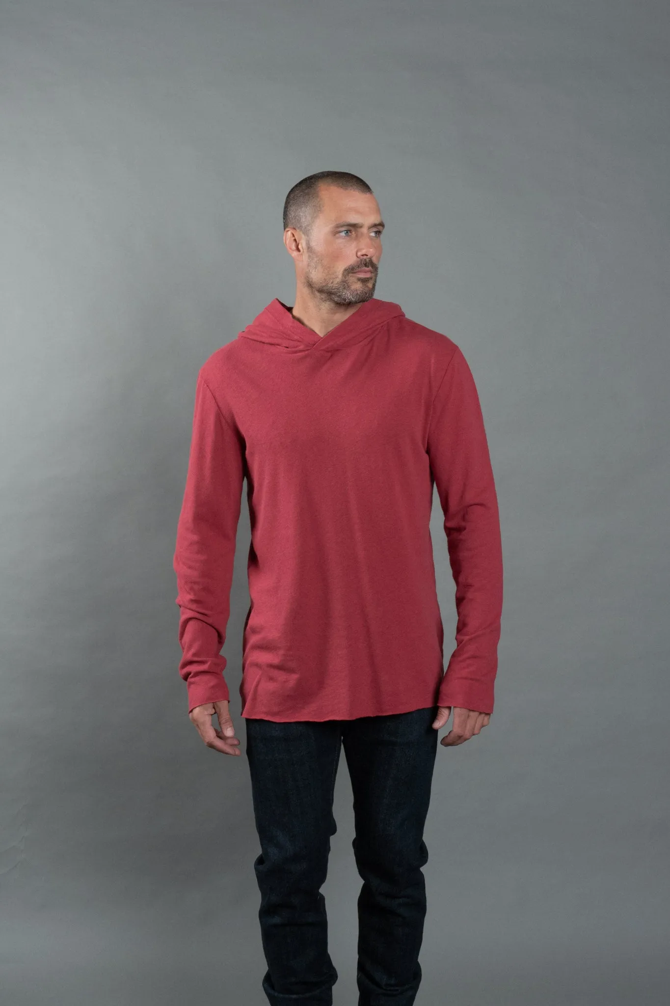 Men's Linen Blend Long Sleeve Hoodie