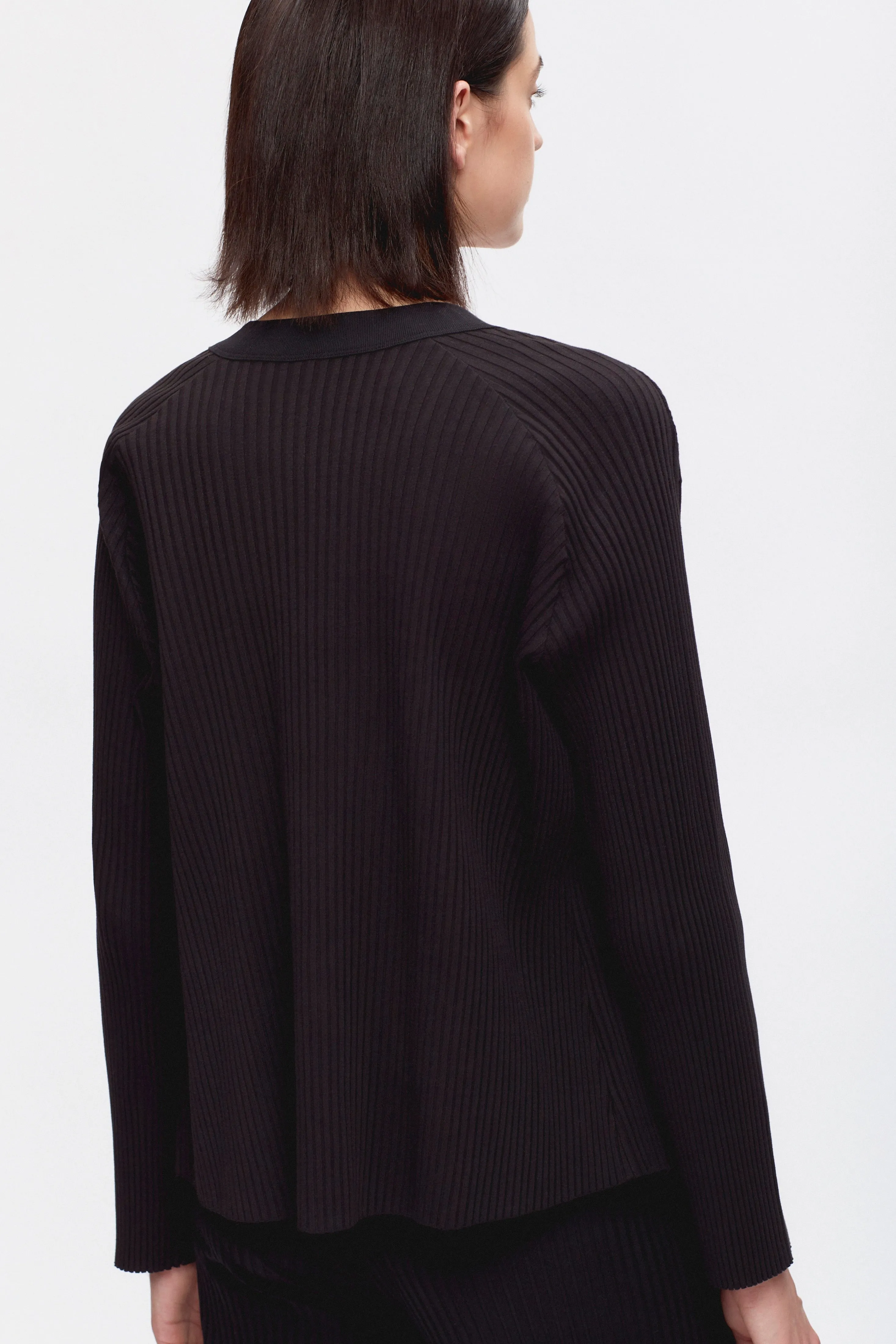 Men's Nile Rib Cardigan in Black