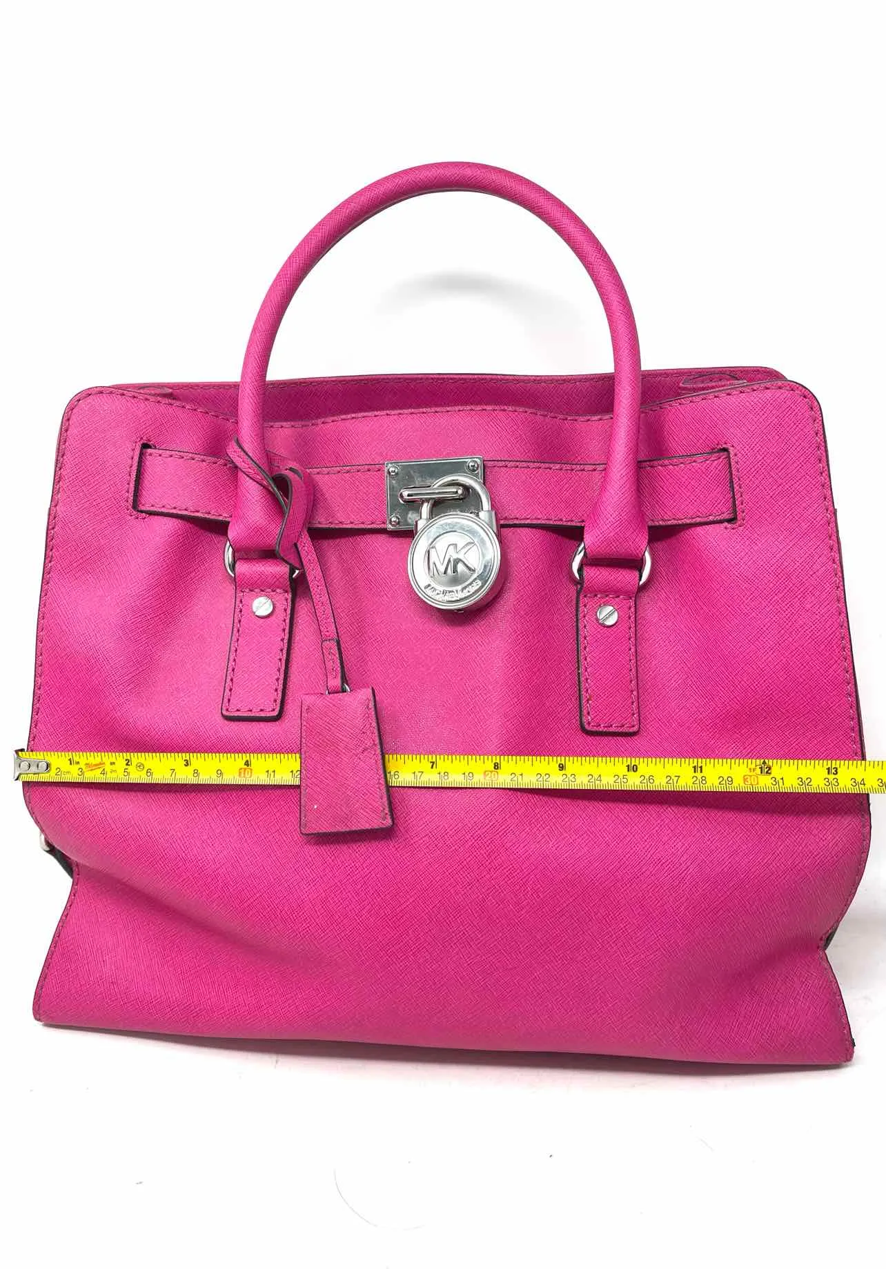 Michael Michael Kors Pink/Silver Lock Leather Designer Tote