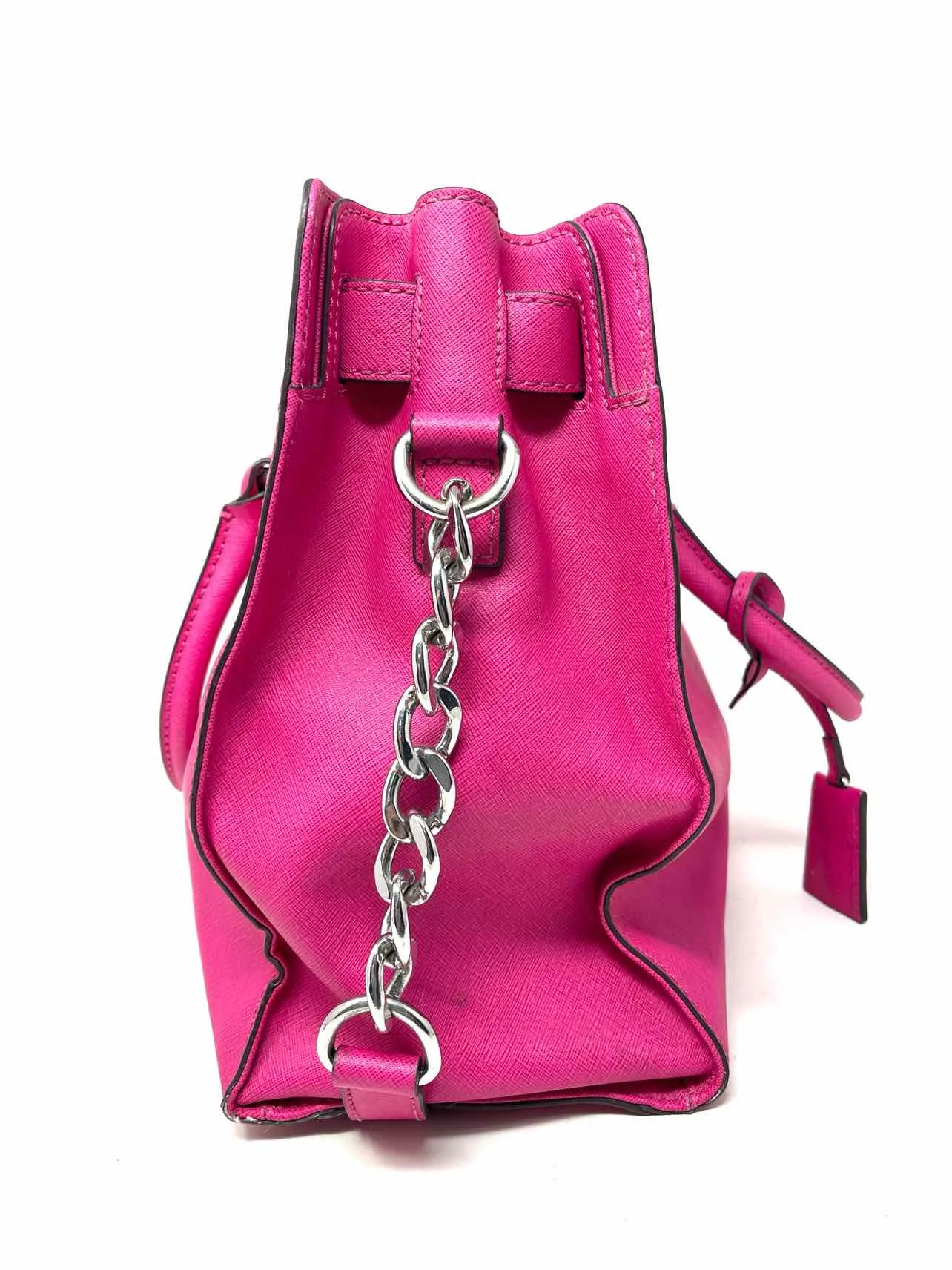 Michael Michael Kors Pink/Silver Lock Leather Designer Tote