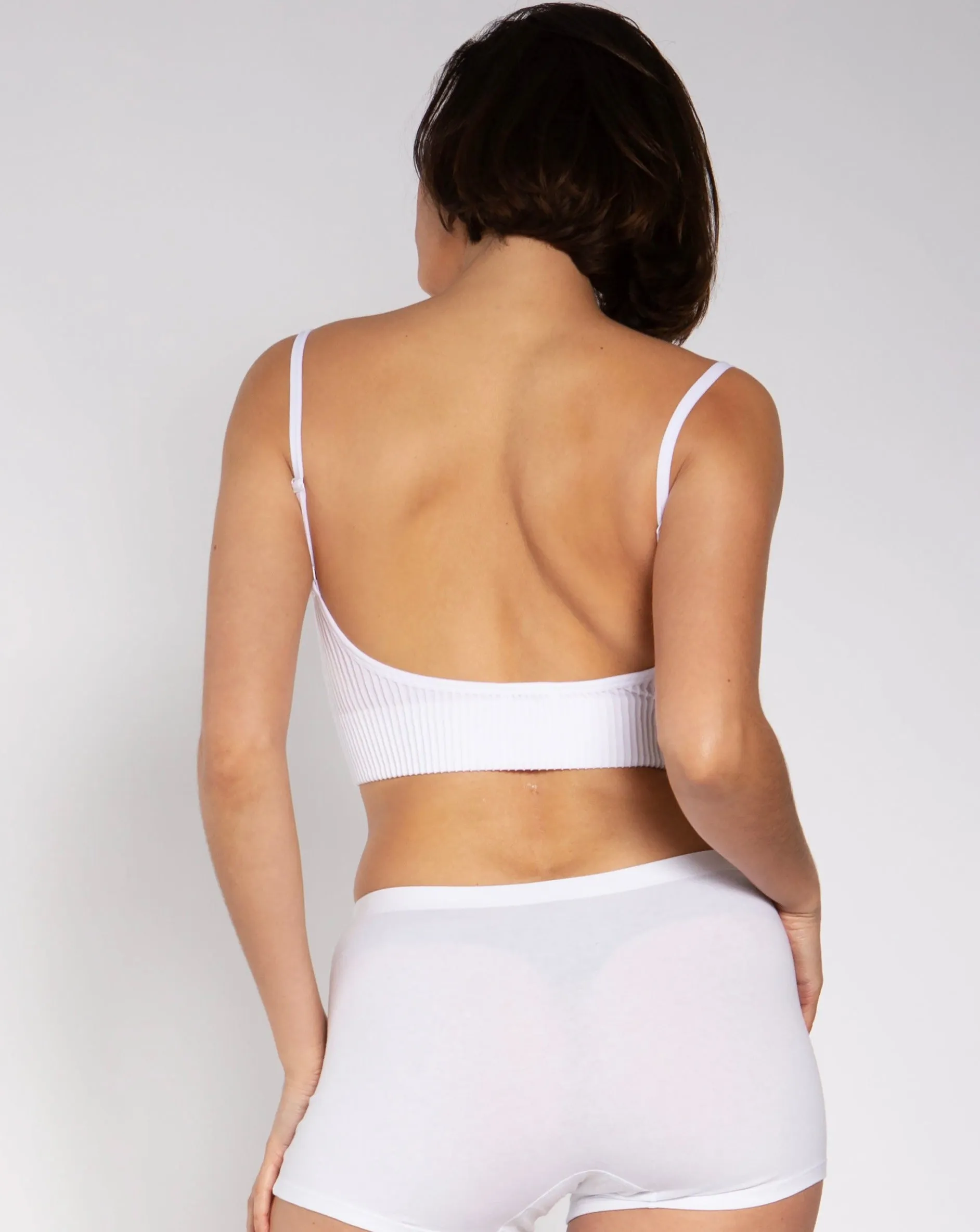 Noho Open Back Textured Crop White