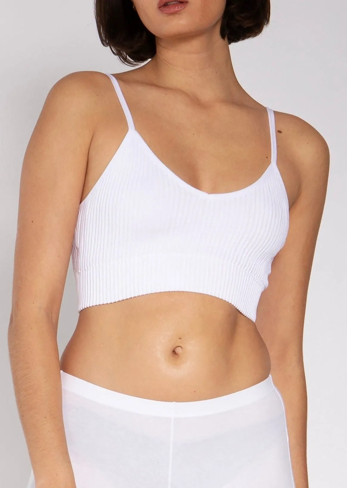 Noho Open Back Textured Crop White