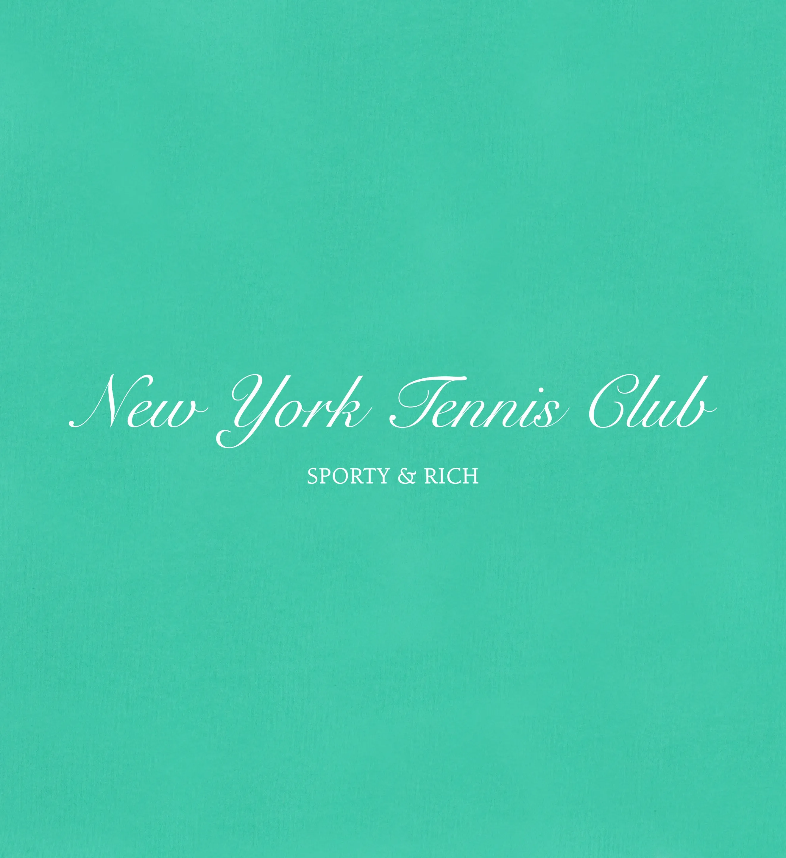 NY Tennis Club Cropped Crewneck - Caribbean/White