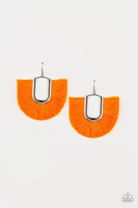 Paparazzi Tassel Tropicana - Orange Earrings