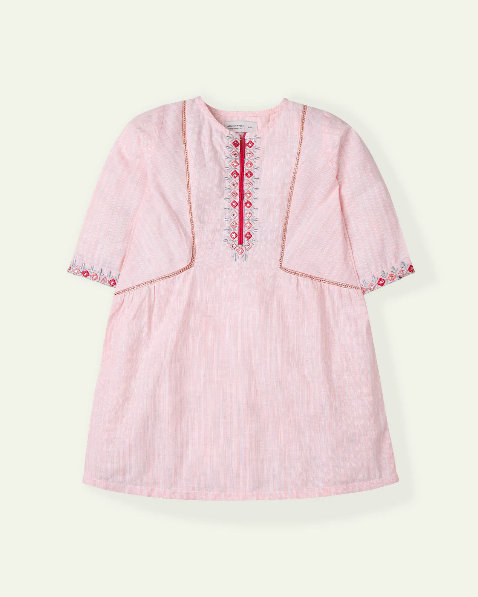 Peach Embroidered Tunic