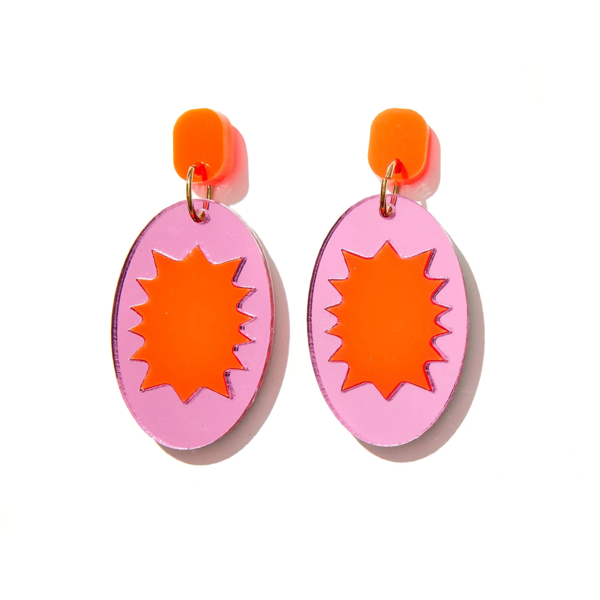 Penny Earrings - Pink   Red