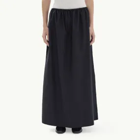 Philipa Poplin Midi Skirt - Black