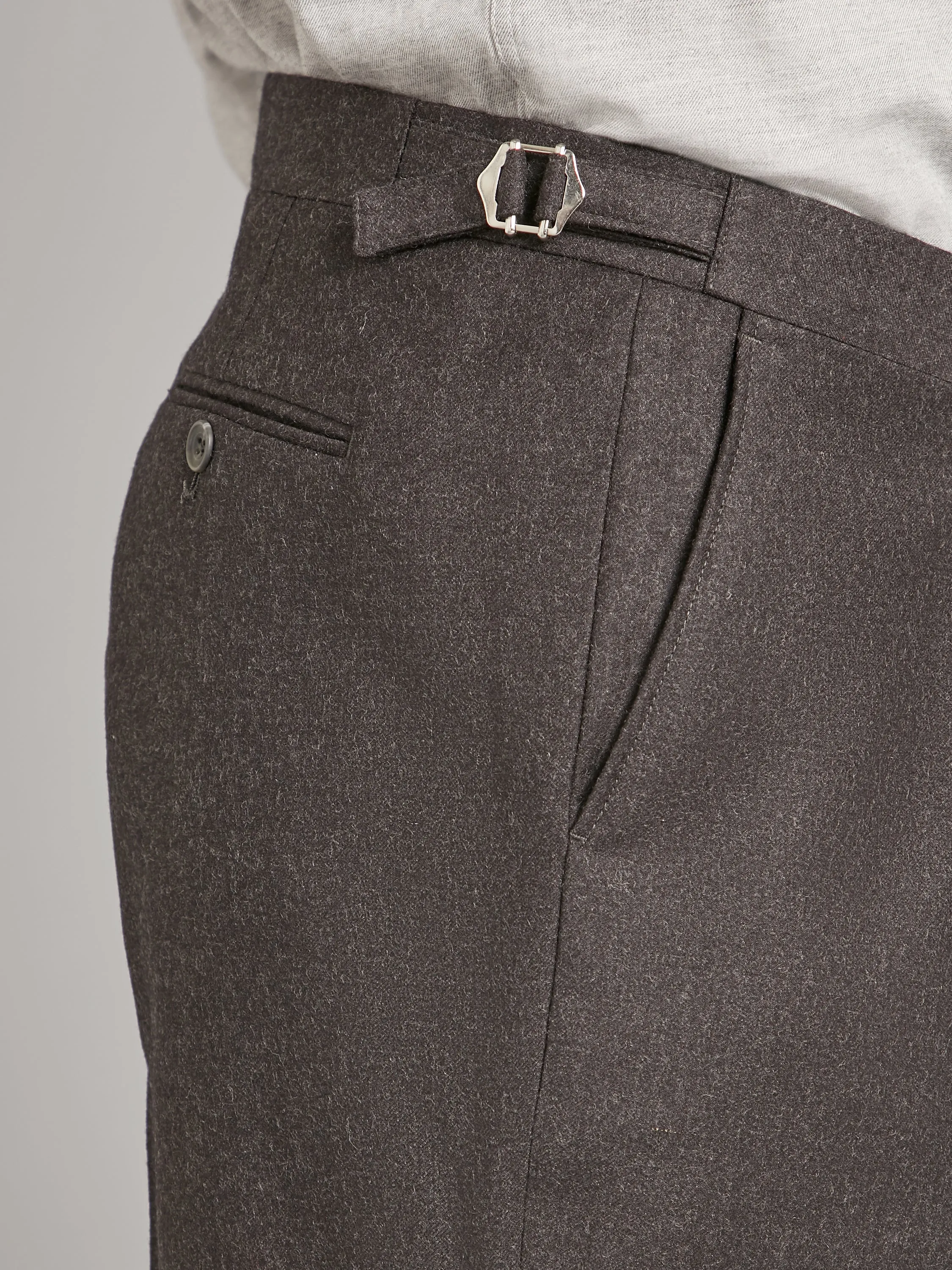 Pleated Trouser - Grey Flannel