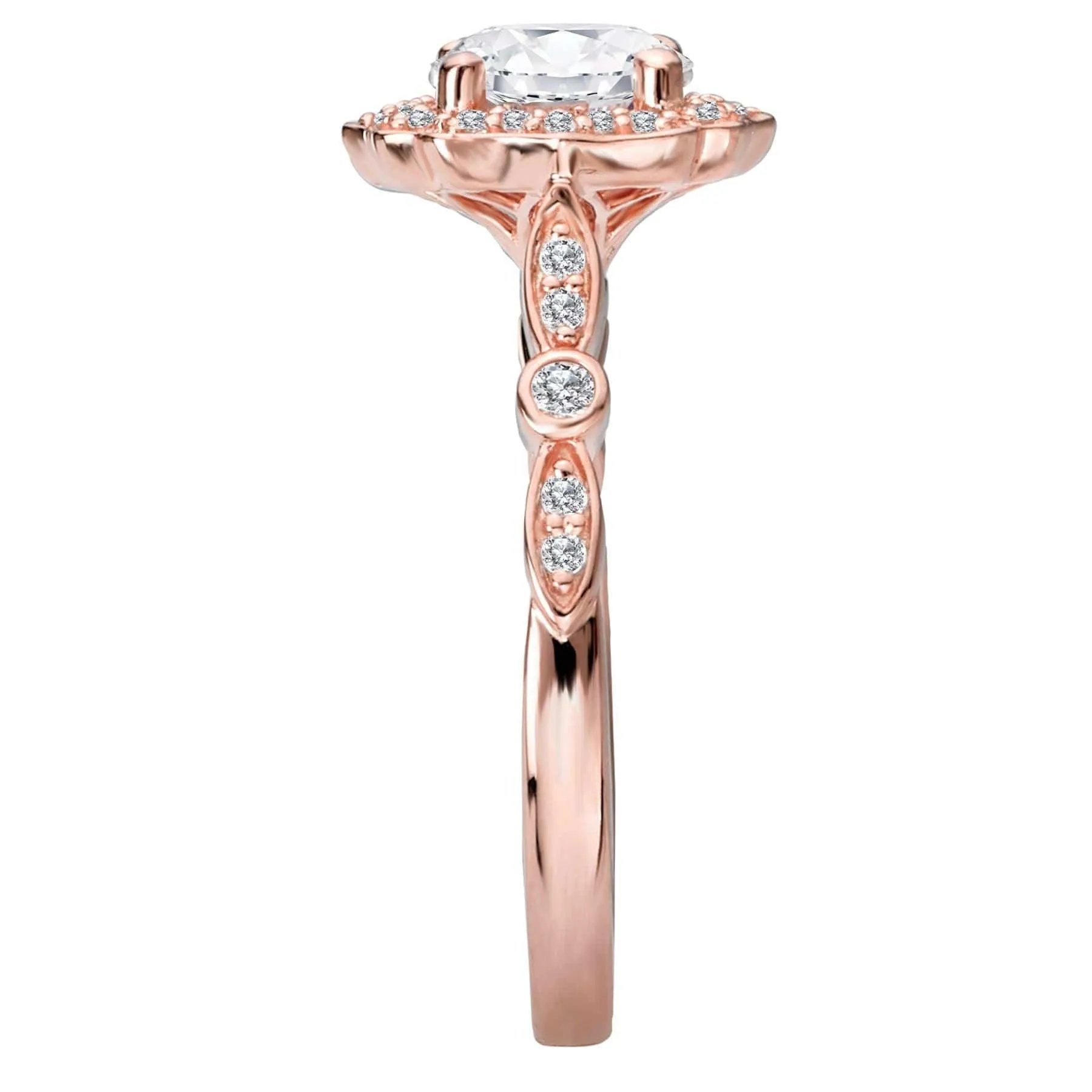 "The Madrid" Halo Semi-Mount Diamond Ring