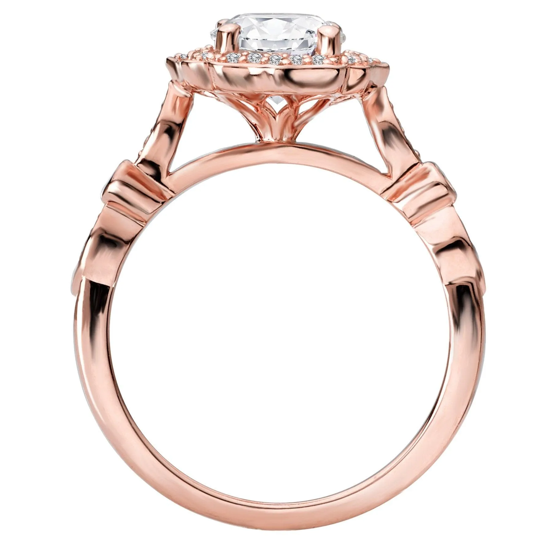 "The Madrid" Halo Semi-Mount Diamond Ring