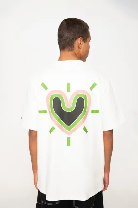 Radiate Heart Tee - Ivory Lime