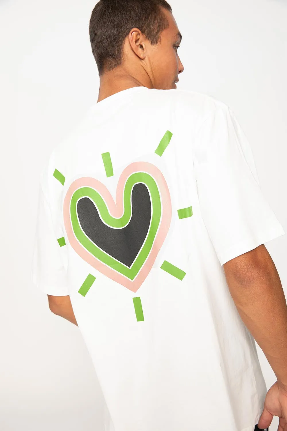 Radiate Heart Tee - Ivory Lime