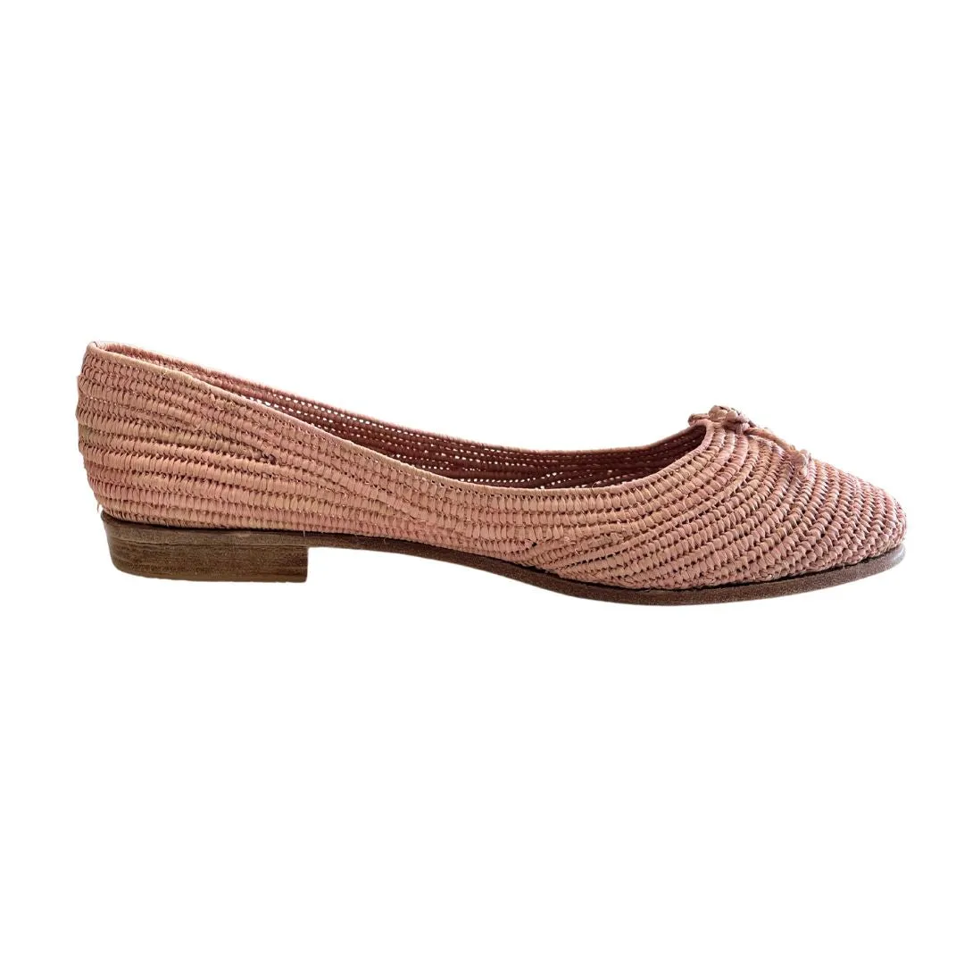 Raffia Ballet Flats (Light Pink)