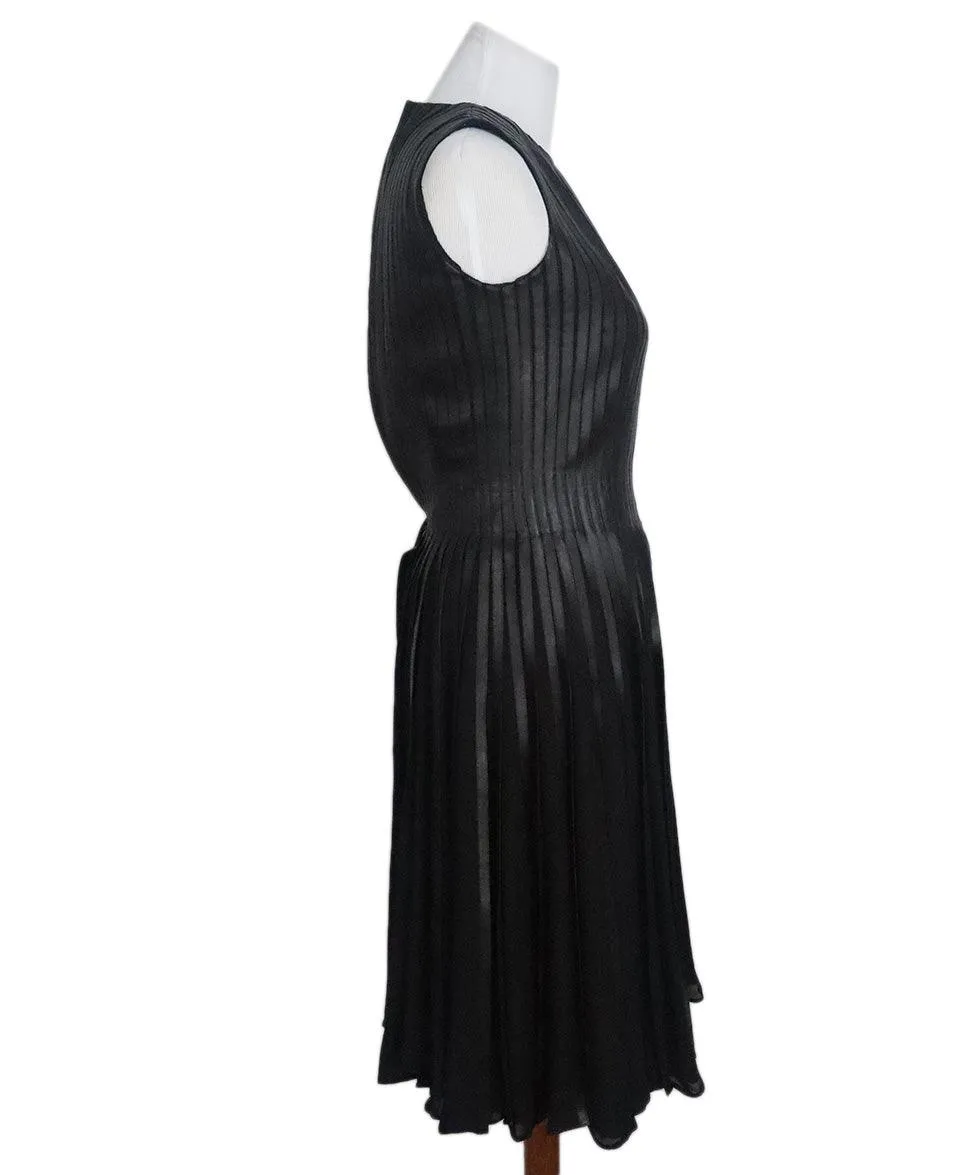 Ralph Lauren Black Leather Pleated Dress sz 4