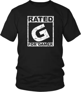 Rated G For Gamer T-Shirt Video Game Lover Nerd