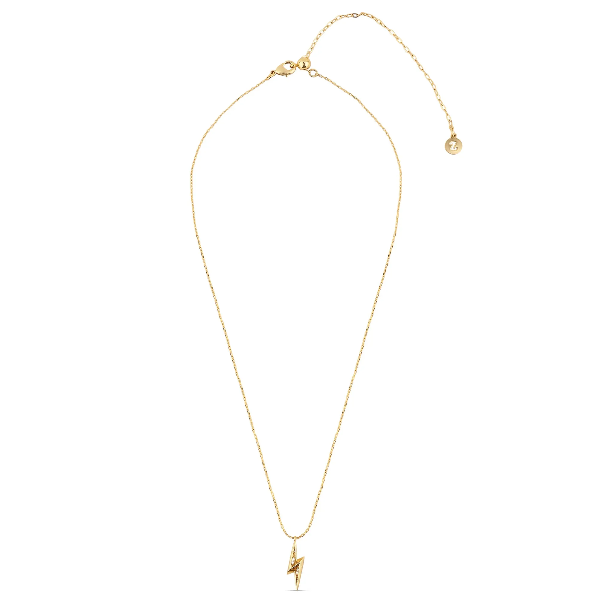 Real Gold-Plated Lightning Pendant Necklace