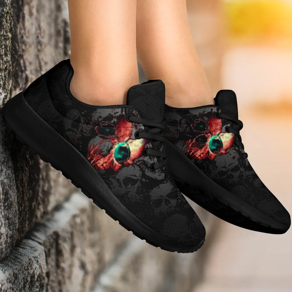 Red Black Skull - Sport Sneakers