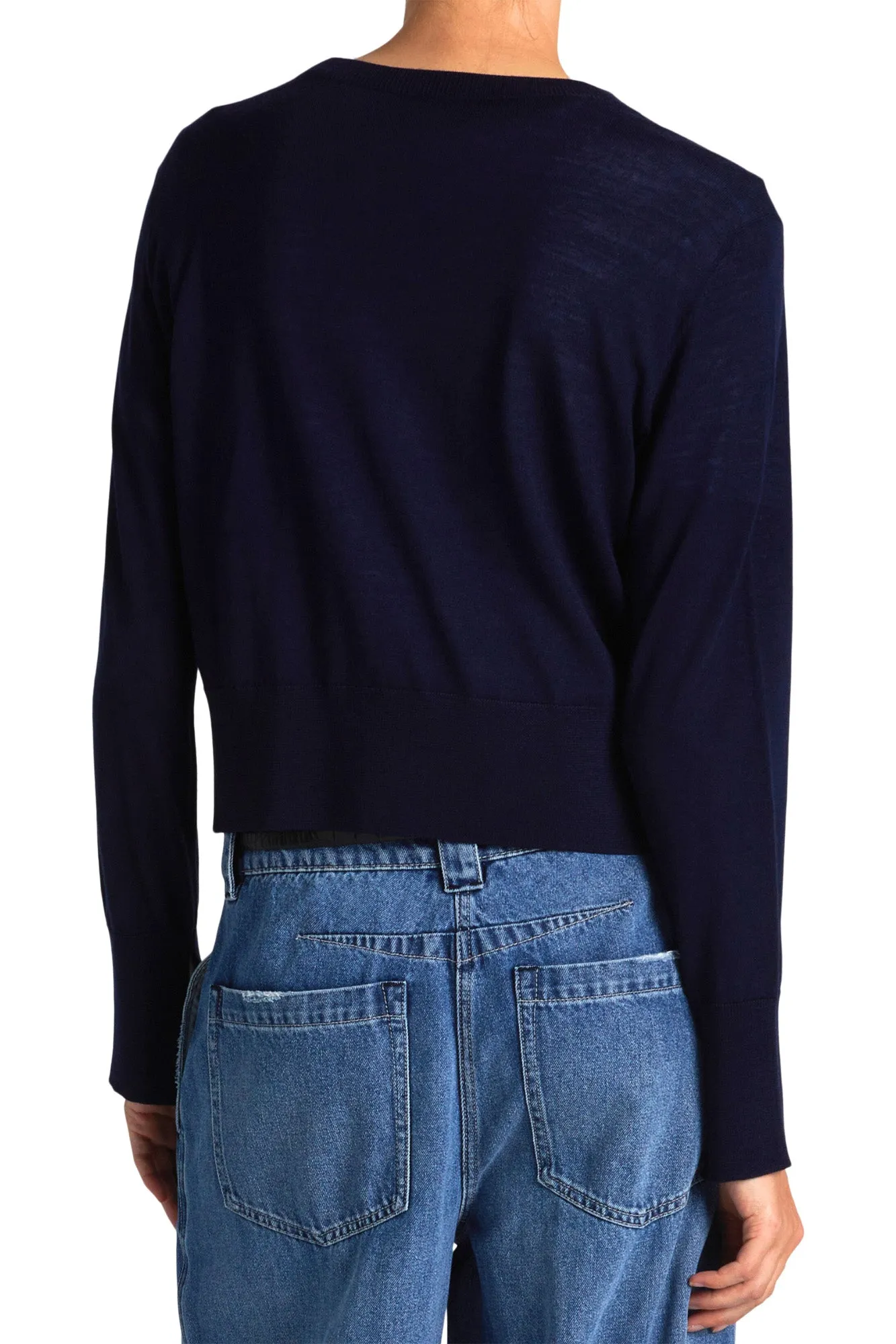 Saint Art Elodie Layered Crewneck Sweater in Navy