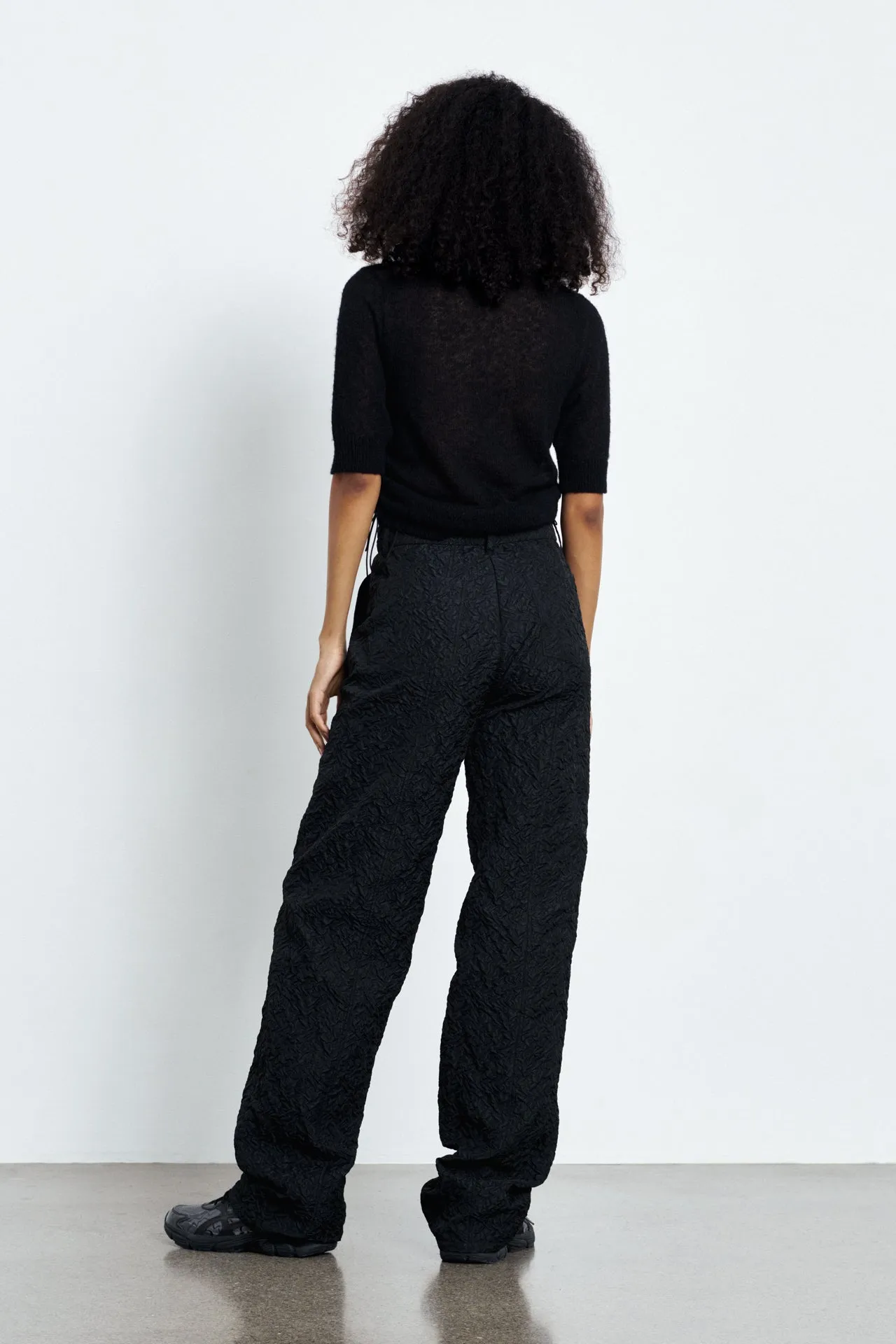 SIXTA | TROUSERS GRAPPOLO MATELASSÉ BLACK