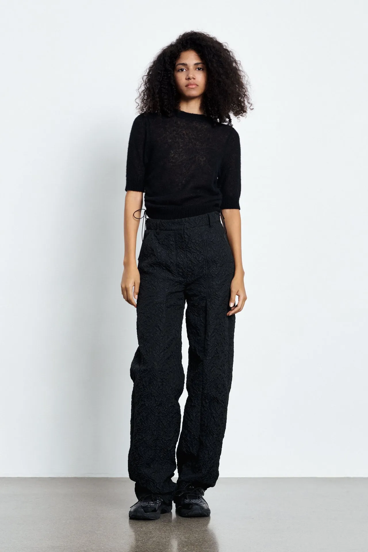 SIXTA | TROUSERS GRAPPOLO MATELASSÉ BLACK