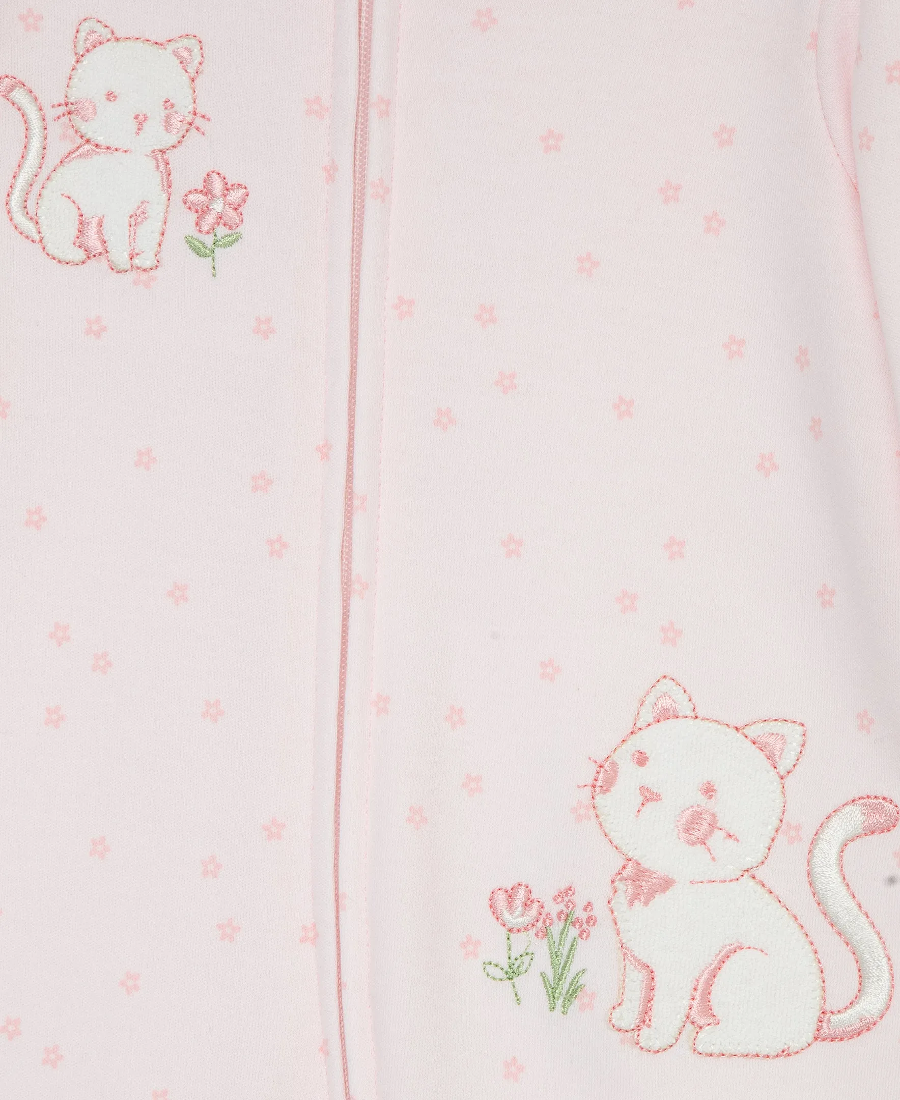 Sweet Kitties 2-Way-Zip Footed One-Piece