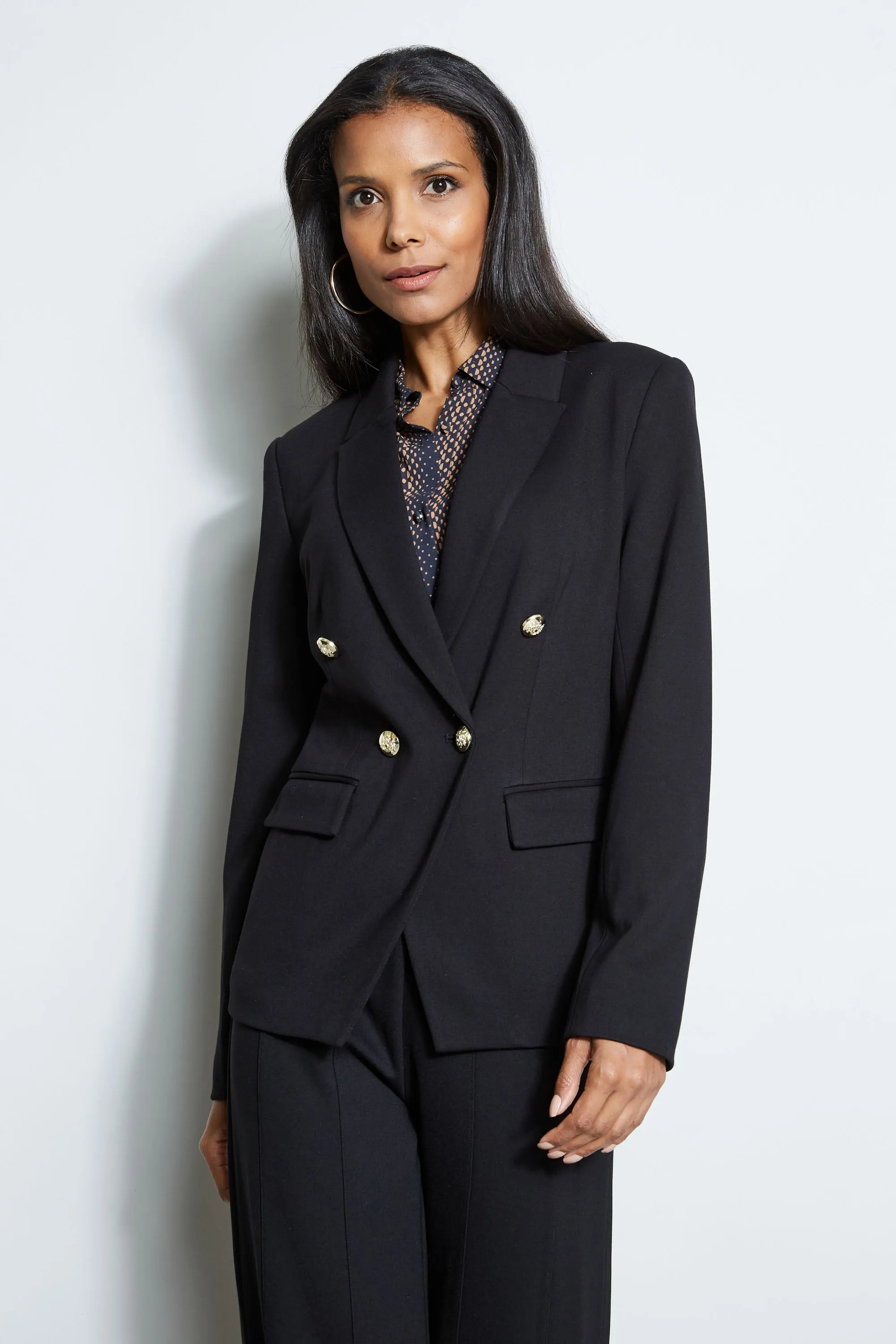 T-Tahari Double Breasted Knit Blazer