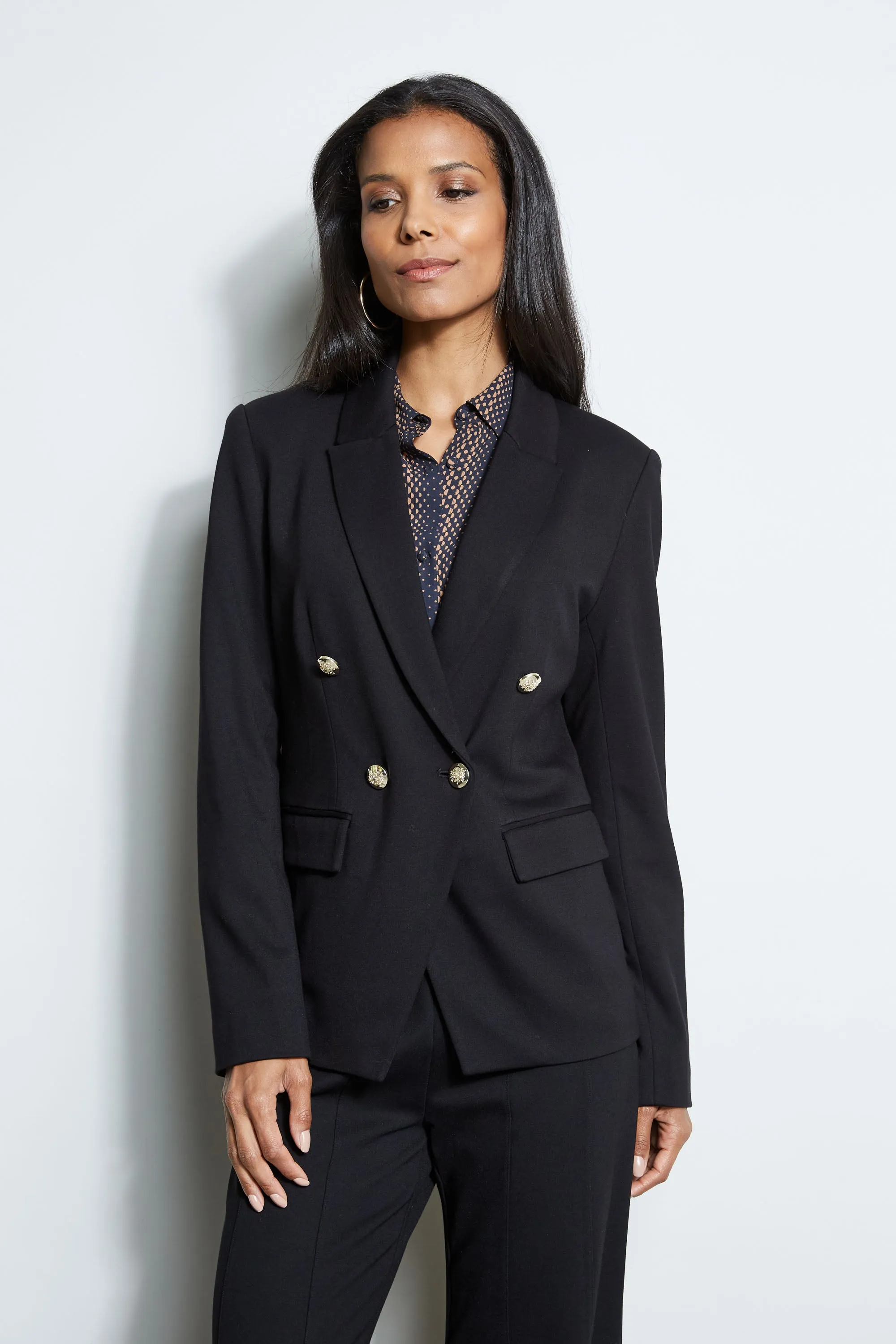 T-Tahari Double Breasted Knit Blazer