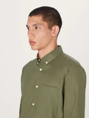 The All Day Shirt Linen Collared || Olive | Linen