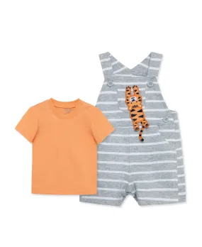 Tiger Cotton Knit Shortall Set (3M-12M)