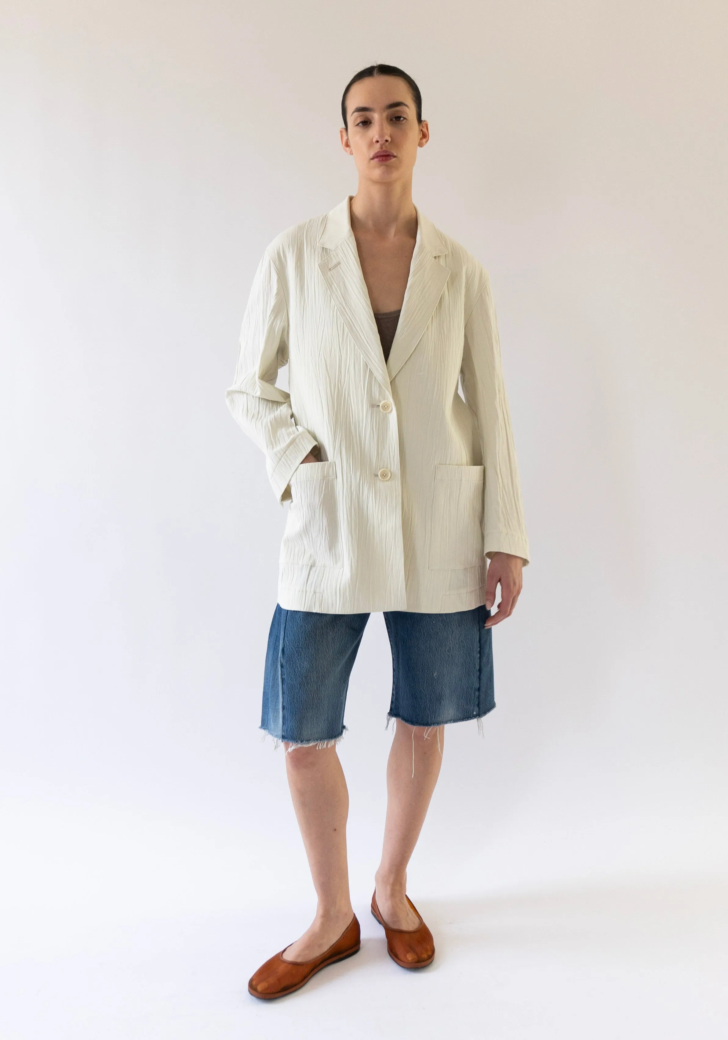 Two Button Blazer in Ivory