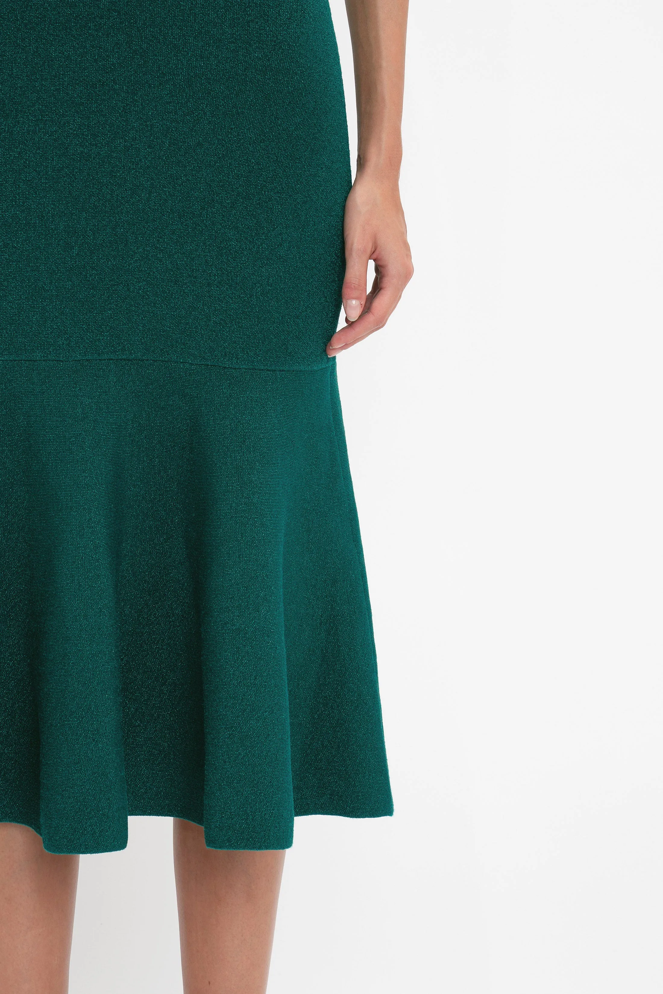 VB Body Sleeveless Dress In Lurex Green