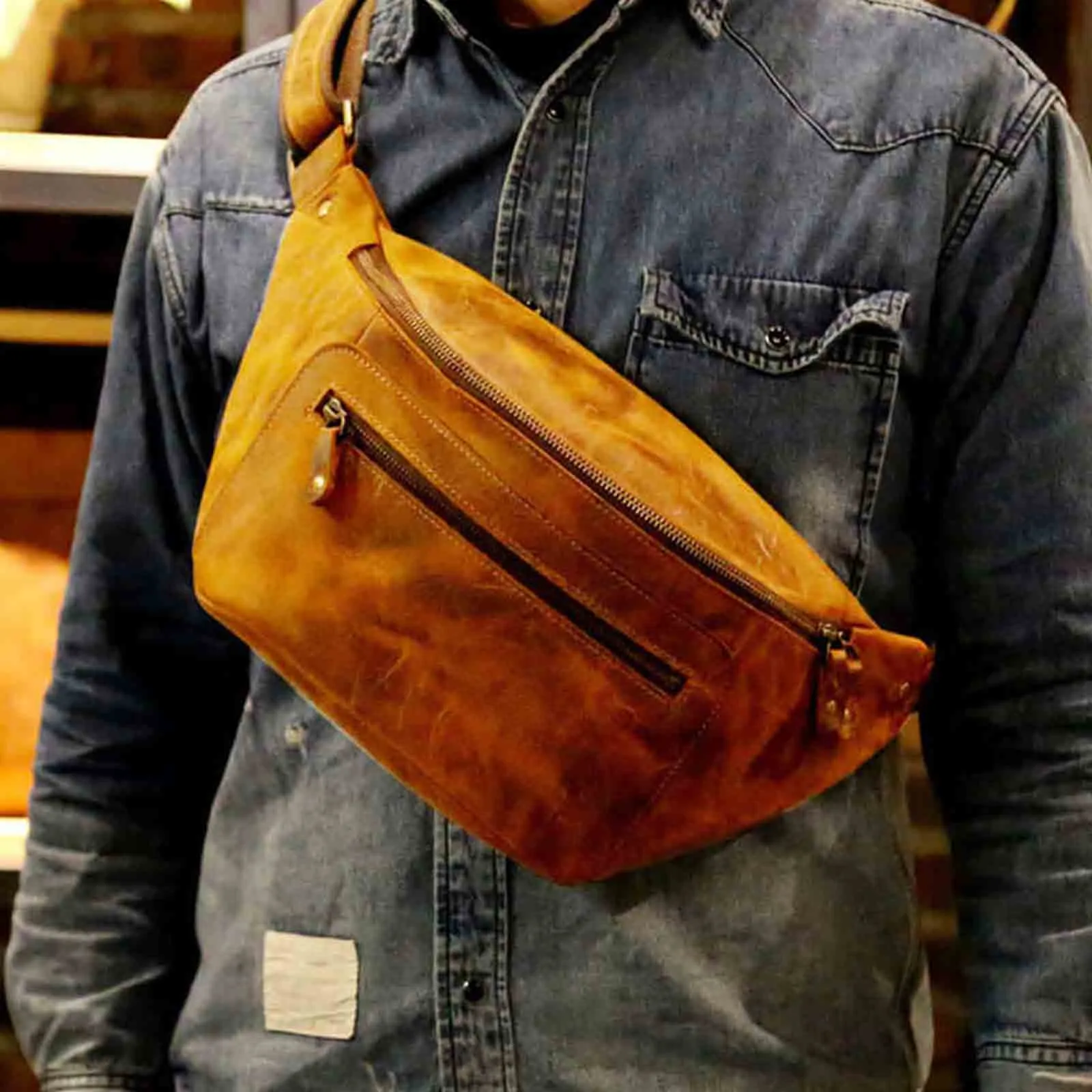 Vintage Crossbody Belt Bag For Men