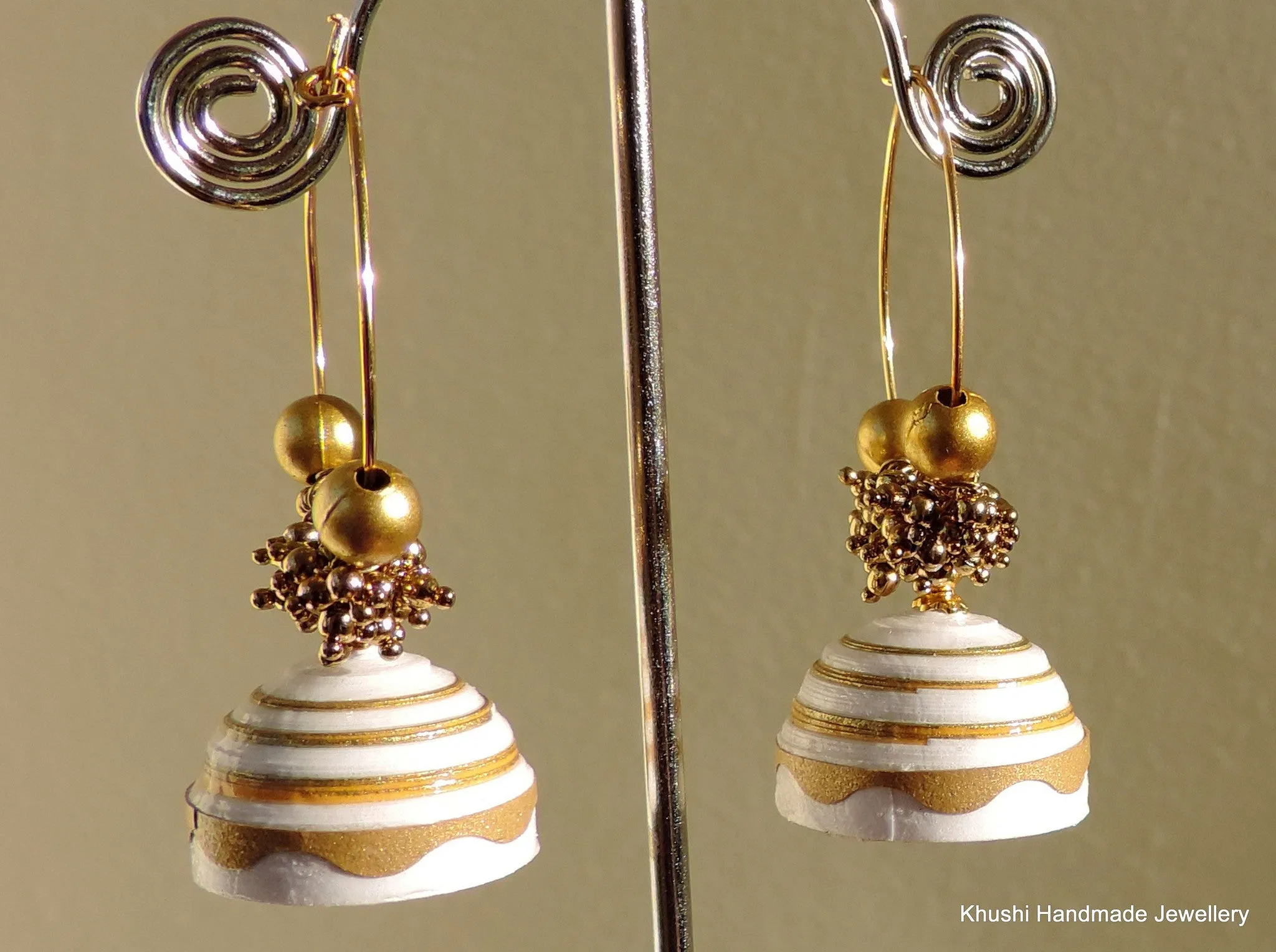 White and gold Jhumka