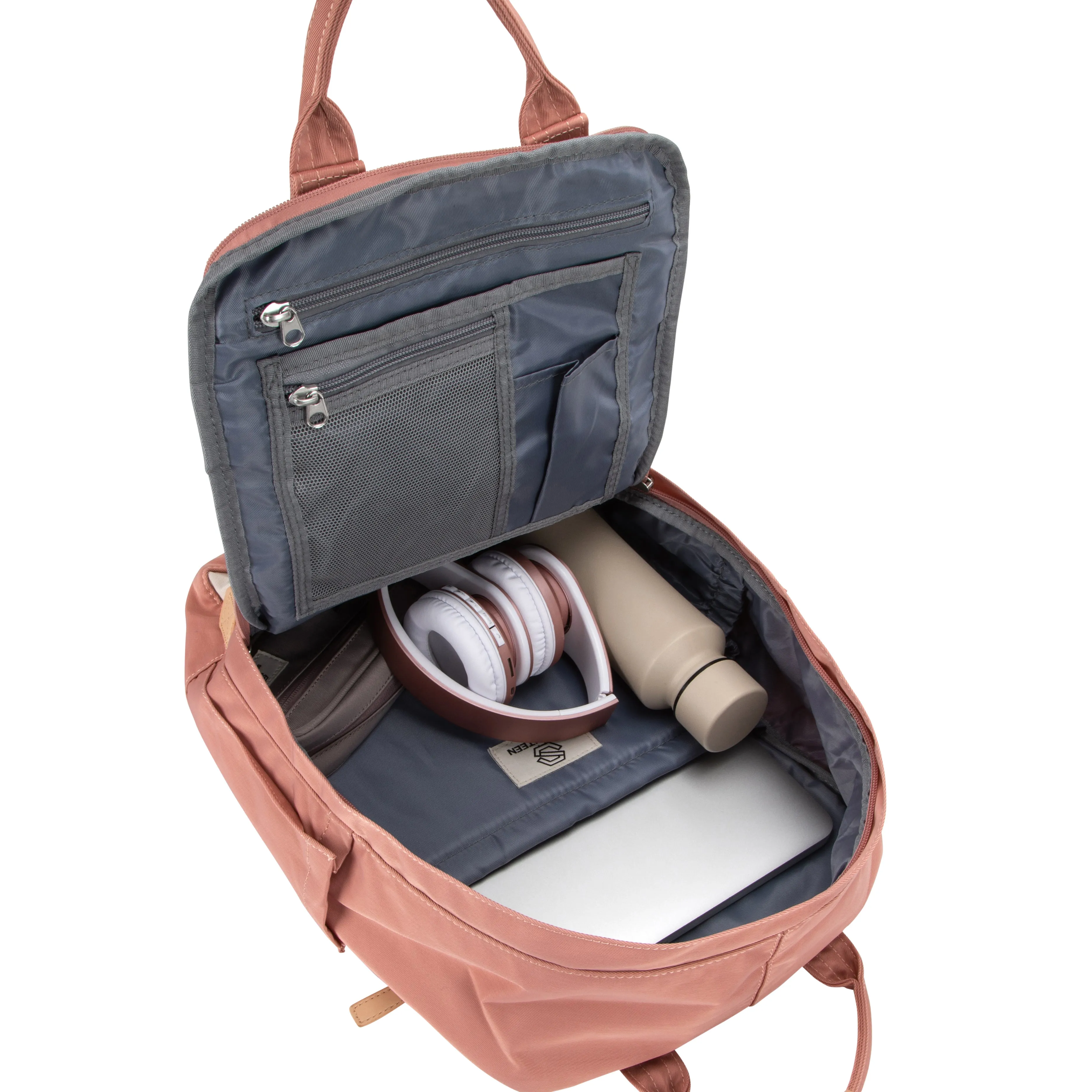 Wimbledon Backpack - Cream with Pink